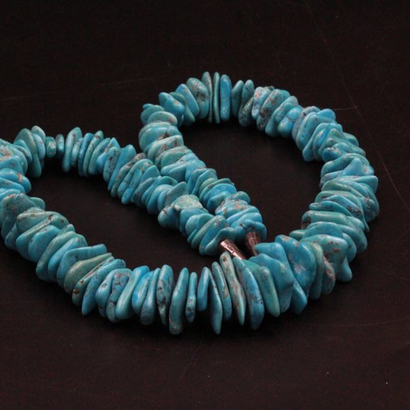 INCREDIBLE HUGE 212 GRAMS NUGGET TURQUOISE OLD NAVAJO NECKLACE - Picture 3 of 9